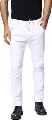 Produktbild von Diesel Krooley-NE 0663V Herren Weiß Jeans Hose Joggjeans Stretch