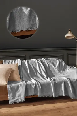Produktbild von L'Essentiel Linge de Maison, Merlin - Light Grey, Sofabezug, 100 % RECYCELTE BAUMWOLLE, Hellgrau, 170 x 205 cm
