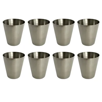 Produktbild von 8er Set Edelstahl Schnapsgläser 4cl Pinnchen Shotgläser Shot Glas Stamper Schnaps-Becher Partygläser