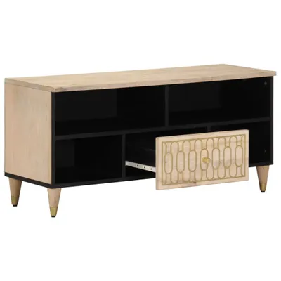 Image de vidaXL Armoire TV 100x33x46 cm en bois massif de manguier