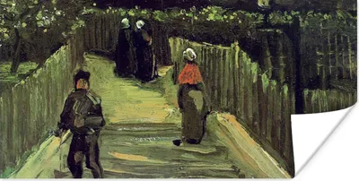 Produktbild von MuchoWow® Poster Schräger Weg in Montmartre - Vincent van Gogh 150x75 cm - ohne Rahmen