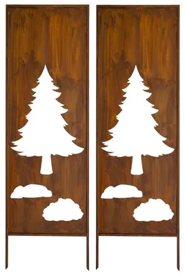 Produktbild von Sichtschutz Metall 2x - 160 cm x 50 cm - Edelrost - Rostoptik Sichtschutz für Garten - Sichtschutzelement - Sichtschutzwand - Gartendekoration Zaun Spare ganz einfach 5 €