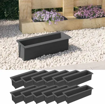 Obrázek produktu pro vidaXL Box na květináče pro europalety 12 ks. Šedý 36x13,5x9,5 cm PP