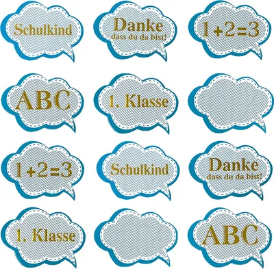 Produktbild von Oblique Unique 12x Konfetti für Schuleinführung Einschulung Schulanfang ABC Schulkind uvm. - blau gold