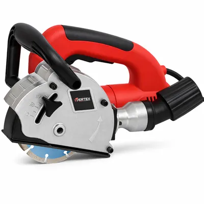 Immagine prodotto di Scalpellatrice elettrica per muri, 1320 W, Vertex, valigetta in PVC + 2 dischi per cemento, 125 mm, fresa scanalature per cavi