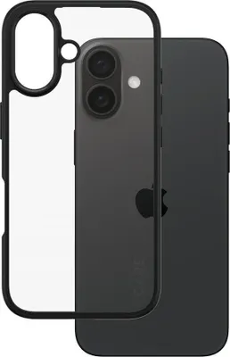 Zdjęcie produktu dla PanzerGlass CARE™ by ® Urban Combat Case Transparent w. Black Frame iPhone 16, Pokrowiec, Apple, Apple - iPhone 16, Przezroczysty