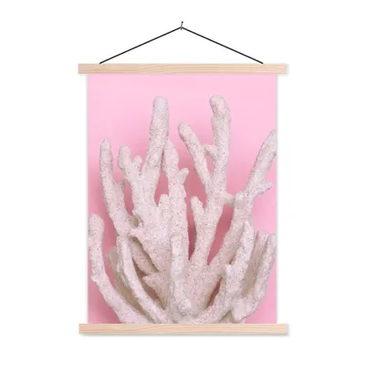 Produktbild von MuchoWow® Textilposter Koralle - Rosa - Sommer 40x53 cm mit holzfarbenen Rahmen - Schlafzimmer