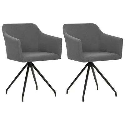 Image de vidaXL Chaise de salle à manger pivotante 2 pcs. Tissu gris clair