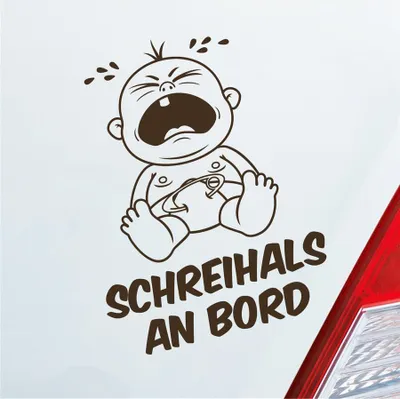 Produktbild von Auto Aufkleber Schreihals an Bord on Tour 22x29 cm Braun Sticker Heckscheibenaufkleber