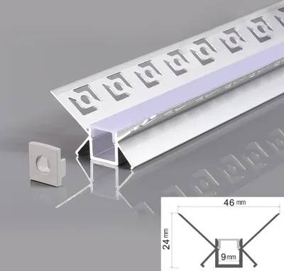 Produktbild von 2m LED Aluminium Profil Unterputz Leiste Aluschiene Rigips Trockenbau Gewebe für LED-Streifen Profil W