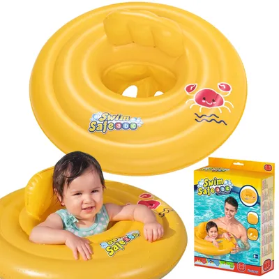 Produktbild von Schwimmhilfe für Kleinkinder, aufblasbarer Schwimmring mit Sitzfläche und Rückenlehne, 69 cm, 0–1 Jahre