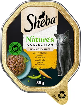 Produktbild von SHEBA Schale Nassfutter für Katzen Nature's Collection in Sauce mit Truthahn 2 x