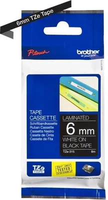 Produktbild von Brother TZ-315, Schwarz auf weiss, TZ, Schwarz, Wärmeübertragung, China, Glanz