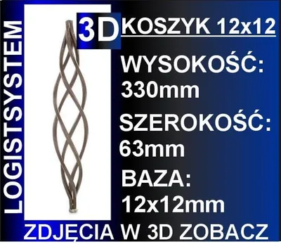 Produktbild von LogistSystem 1 Stück Zaundekoration Zaunkörbe Metallkörbe Zierkörbe Korb 12x12 H=330mm 12.150