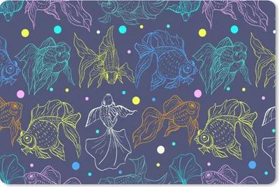 Produktbild von MuchoWow® Mauspad Mousepad Neon - Fisch - Pastell - Muster 27x18 cm - Mousepads - Maus Mat - Pad - Mausunterlage - Büroartikel - Desk Matten