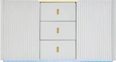 Produktbild von Sideboard mit LED und 2 Schubkästen Multifunktionales Aufbewahrungsschrank Schubladenschrank Kommode Breite 150 cm