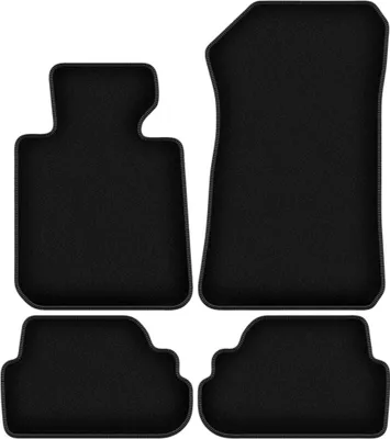 Produktbild von Wielganizator Velours-Autoteppiche – passend für BMW 1 E81 (Schrägheck, Bj. 2004-2011) –  schwarz, passgenau, mit Befestigungen set 4 Stk.