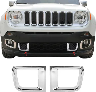 Image de Grille de calandre Moulures de calandre pour Jeep Renegade 2014-2019 Chrome ABS Argent 2x