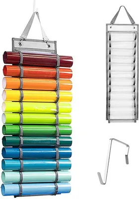 Produktbild von Vinylrolhalter - Wandmontierte Vinylrolhalter mit 12 Aufbewahrungsboxen
