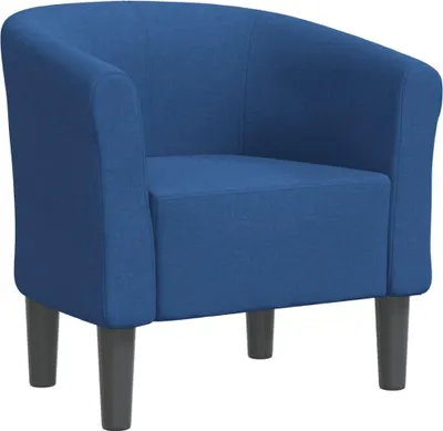 Image de vidaXL Fauteuil club bleu tissu
