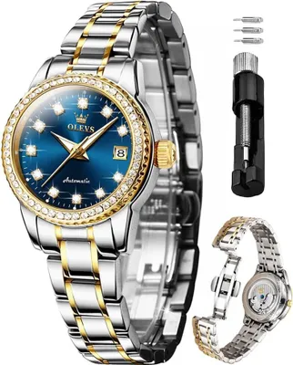 Produktbild von s und elegantes Diamant Frauen Uhr Automatische Mechanische Luxus Kleid Klassische Edelstahl Armband Damen 30 m wasserdicht