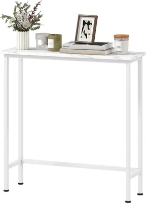Zdjęcie produktu dla Stolik konsolowy z regulowanymi nóżkami, antypoślizgowy, 75x24x76 cm, biały