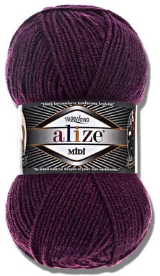 Productafbeelding van Alize 1x 100g Superlana Midi garen, effen kleur, geschikt voor haken en breien (111)