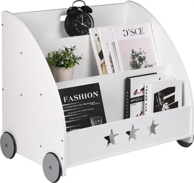 Zdjęcie produktu dla Happyment Hiva szafka do przechowywania - Dla dzieci - Biała - Półka na książki i zabawki - Pokój dziecięcy - Drewno MDF - 62x42x57 cm