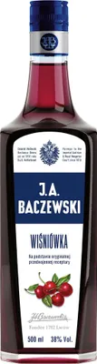 Produktbild von Wodka J.A. Baczewski Wisniówka (KirschenWodka) 0,5L | Flavoured Vodka , Aromatisierter Wodka |500 ml | 38% Alkohol | J.A. Baczewski | Geschenkidee | 18+