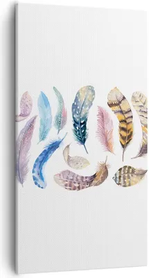 Produktbild von Bild auf Leinwand - Leinwandbild - Federn Vögel Tiere Komposition - 55x100cm - Wand Bild - Wanddeko - Leinwanddruck - Bilder - Kunstdruck - Wanddekoration - Leinwand bilder - Wandkunst - PA55x100-2894