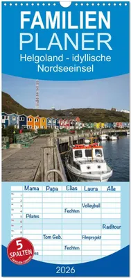 Produktbild von Familienplaner 2026 - Helgoland - idyllische Nordseeinsel mit 5 Spalten (Wandkalender, 21 x 45 cm) CALVENDO