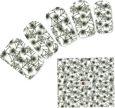 Produktbild von Tattoo Nail Halloween Spinnennetz Spinnenweben Aufkleber Nagel Sticker
