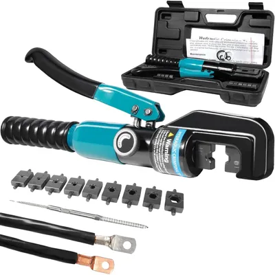 Obrázek produktu pro Hydraulické krimpovací kleště, síla 100 kN, 9 vyměnitelných nástavců, sada A