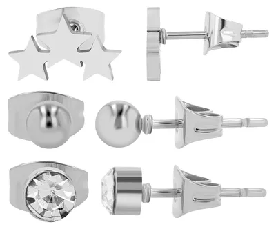 Produktbild von Akzent Damen Ohrring Lune Ohrstecker Ohrringe Edelstahl silber Damen wasserfest