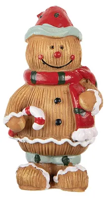 Productafbeelding van Clayre & Eef kerstdecoratie: peperkoekmannetje, 5x4x9 cm, bruin, kunststof