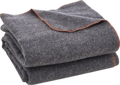 Obrázek produktu pro Vlněná kempingová deka 64" x 88" Teplá pro kempování, turistiku a cestování Tmavě šedá