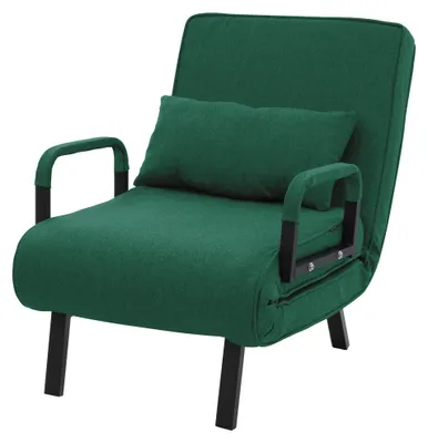 Produktbild von ML-Design Schlafsessel mit Bettfunktion, 3in1 Sessel mit Schlaffunktion, Klappbarer Bettsessel, Klappsessel, Faltbares Schlafsofa, Chenille Dunkelgrün