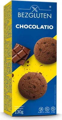 Obrázok produktu pre Bezglutenowe ciastka z czekoladą Chocolatio 130g