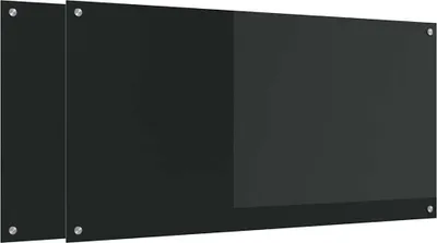 Produktbild von vidaXL Küchenrückwand 2 stk. Schwarz 120 x 60 cm Gehärtetes Glas