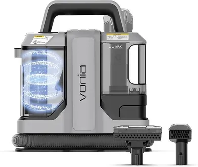 Immagine prodotto di Aspiralavatrice e pulitore per tessuti – Aspiralavatrice potente da 450W con una potenza di aspirazione di 11 kPa, dotata di 2 accessori e un tubo da 1,2 metri – Grigio – ideale per auto, divani, tappeti e mobili imbottiti