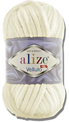 Immagine prodotto di Alize 1x 100 g Velluto lana spessa, tinta unita, ciniglia, uncinetto, lavoro a maglia (Light Cream | 62)