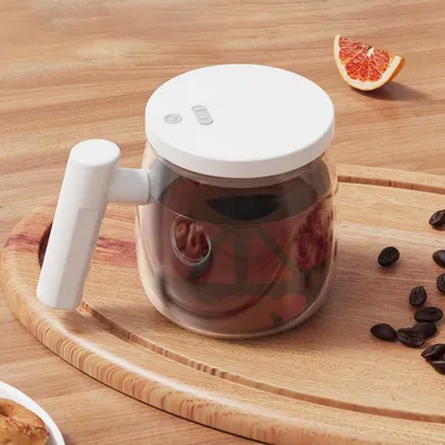 Immagine prodotto di Teiera in vetro da 400 ml con frullatore elettrico - resistente al calore, ricaricabile