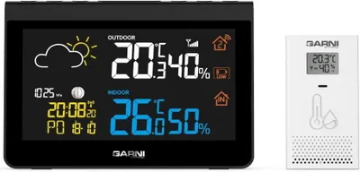 Obrázek produktu pro GARNI 612 Precise, Černá, Bílá, Domácí barometr, Vnitřní vlhkoměr, Vnitřní teploměr, Venkovní tlakoměr, Venkovní..., Barometr, Vlhkoměr, Teploměr, 10 - 99%, 10 - 99%, 2%