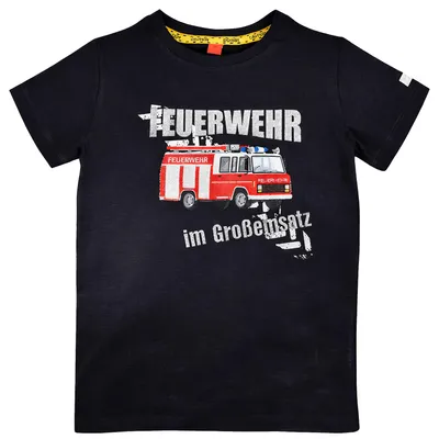 Produktbild von BONDI Jungen T-Shirt "Feuerwehr" 33178 | Schwarz Größe: 116