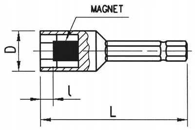 Produktbild von Wurth Magnetische Nuss für Schrauber 1/4 Zoll 13 mm