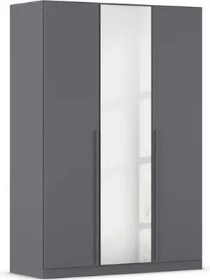 Produktbild von Drehtürenschrank >Alba< inkl. Schubladen, Spiegel / grau metallic - 136x197x54 (BxHxT)