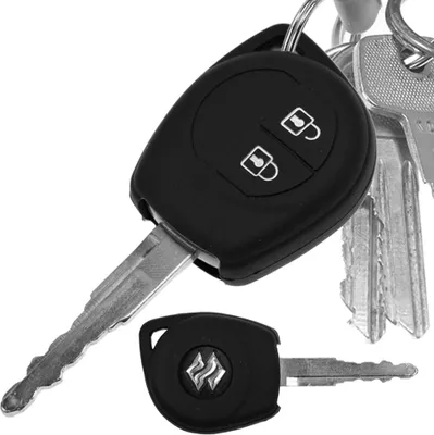 Produktbild von Auto Schlüssel Hülle Silikon Schutz Cover Schwarz kompatibel mit OPEL Agila B Nissan Pixo Suzuki Alto SX4 Swift Splash 2 Tasten Funk Fernbedienung