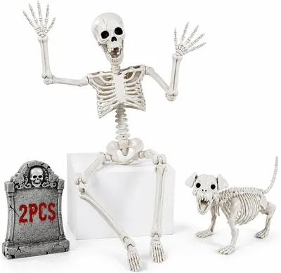 Zdjęcie produktu dla Szkielet z tworzywa sztucznego, dekoracja na Halloween, 1 sztuka, do użytku w ogrodzie i domu