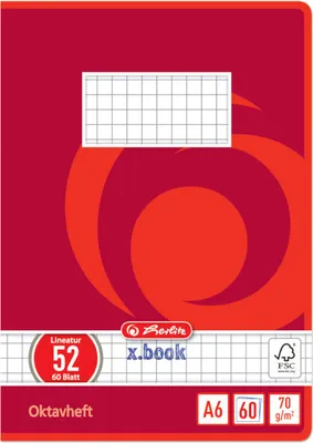 Produktbild von 10 Herlitz Oktavhefte / A6 / 60 Blatt / kariert / Lineatur 52