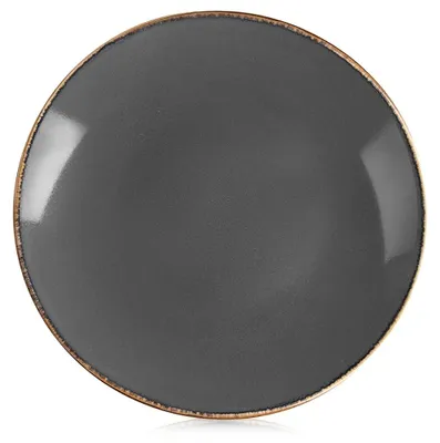 Obrázok produktu pre Servírovací tanier na dezerty – keramika – sklovaný – sivý – priemer 20,5 cm
